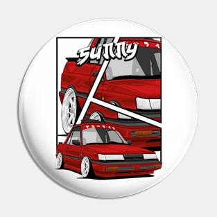 Nissan Sunny B12 Coupe stance static cartoon Pin