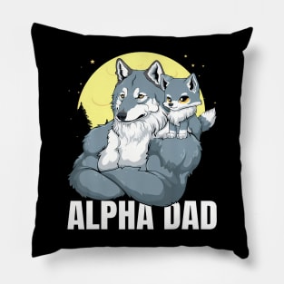 Alpha Dad With Boy Son Wolf Father'S Day Pillow