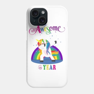 4th Birthday Unicorn Phone Case