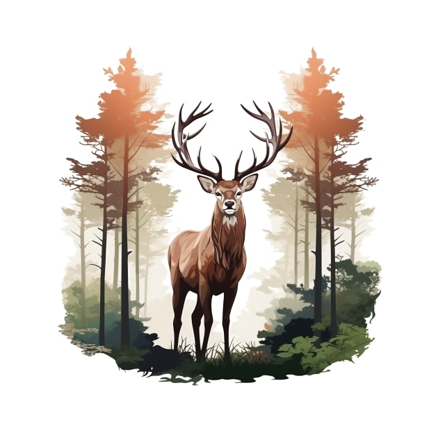 Deer And Forest by zooleisurelife