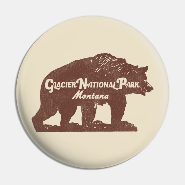 Glacier National Park Vintage Travel Souvenir Pin by darklordpug