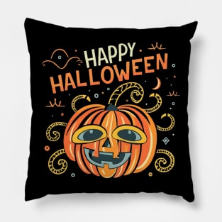 Vintage Halloween Pumpkin 2023. Halloween 2023 Pillow