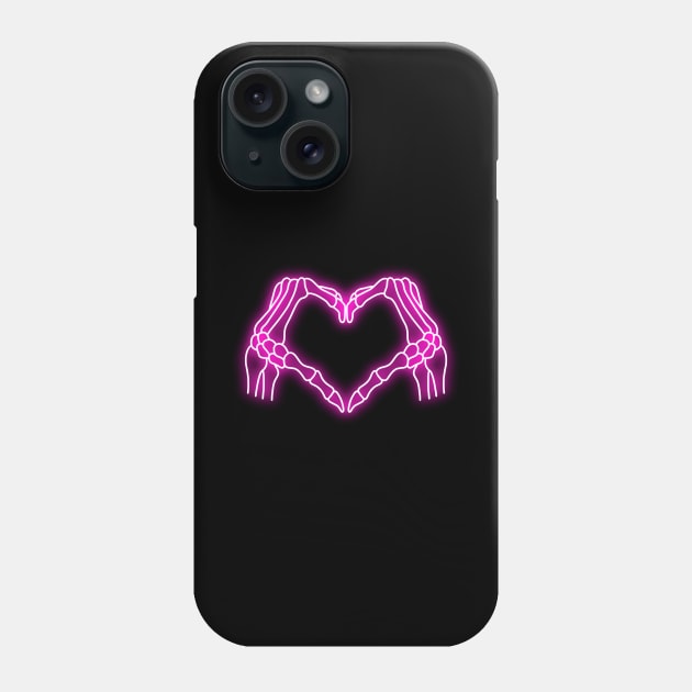 Heart Bones Neon Sign Phone Case by jocela.png