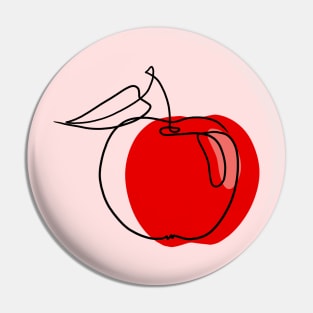 Abstract Apple Line Drawing Pin