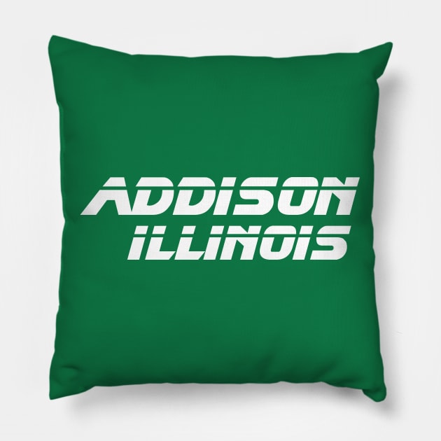 Addison Illinois Retro Pillow by CityTeeDesigns