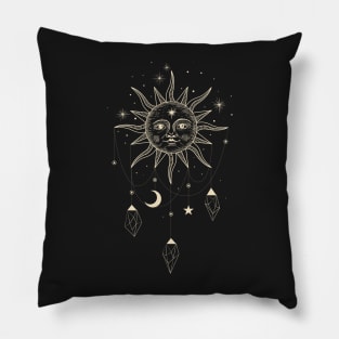 Bohemian Sun Face Boho Hippie Pillow