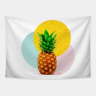 Pineapple Geometric Abstract Collage Art Tapestry