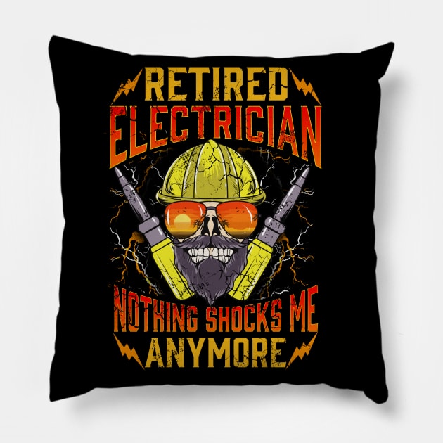 Retired Electrician Retirement Electricians Pillow by E