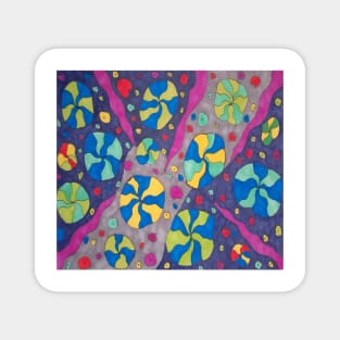 Bold Cosmic Candies Art Magnet