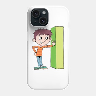 boy leaning on the capital letter I Phone Case