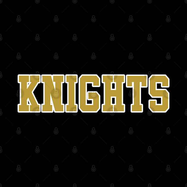 Knights in Gold Athletic Font by tropicalteesshop