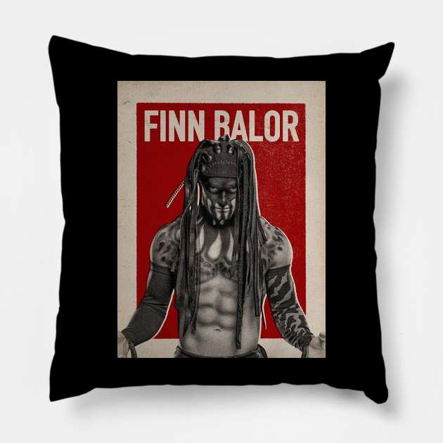 Finn Balor Vintage Pillow by nasib