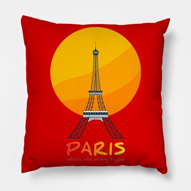 Paris - where the story begins Pillow by FarStarDesigns