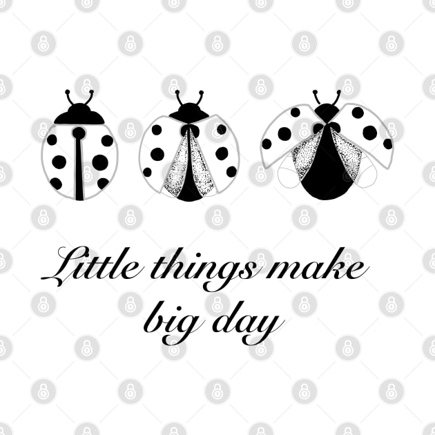 Hand drawn Ladybugs with quote by jitkaegressy