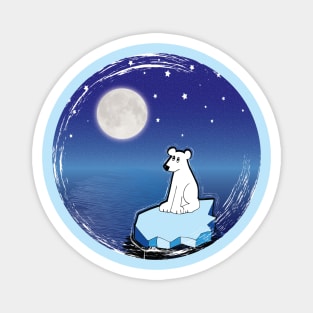 Polar Bear Moon Magnet