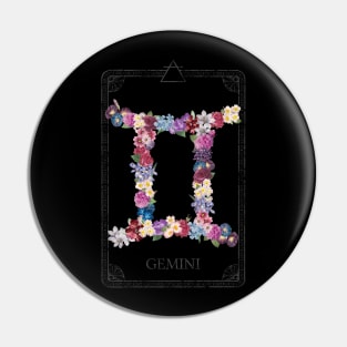 Floral Zodiac Sign: Gemini Pin