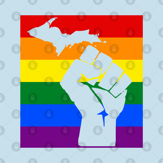 LGBTQ+ Michigan Pride Flag Lgbtq Plus Michigan Pride Flag TShirt