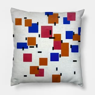 Abstract geometric piece of art by Piet Mondrian Pillow