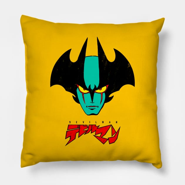 002b Devilman Head Pillow by Yexart