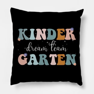 Retro Kindergarten Dream Team Groovy Teacher Back to School Pillow