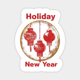 Chinese New Year Holiday Extravaganza: Popart Red Lantern Celebration Magnet