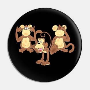 three monkeys Pin