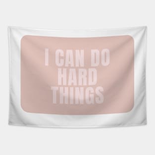 I Can Do Hard Things - Beige Quotes Aesthetic Tapestry