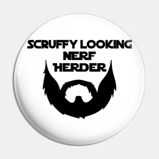 Scruffy Looking Nerf Herder Beard (Black) Pin