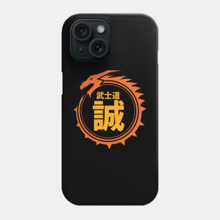 Doc Labs - Dragon / Bushido - Honesty (誠) (Orange/Yellow) Phone Case