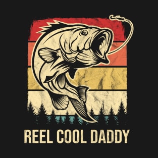 Vintage Reel Cool Daddy Retro Bass Fishing T-Shirt