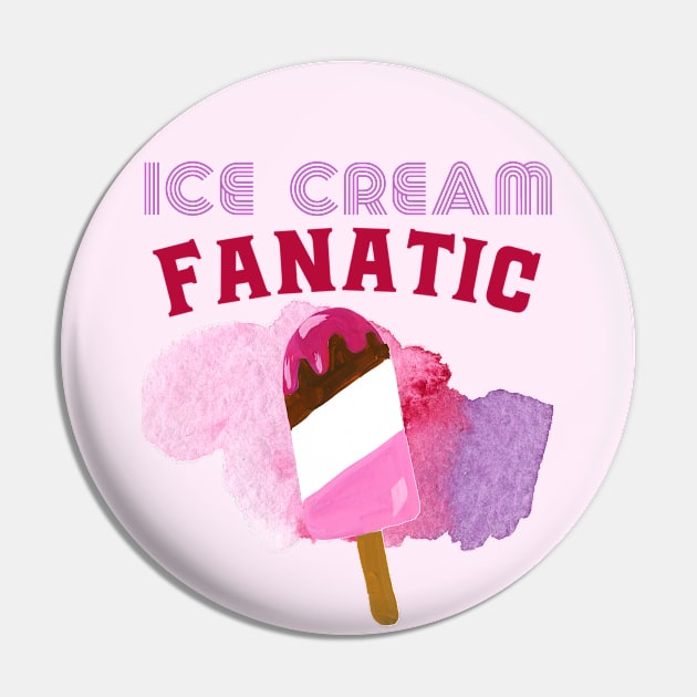 Ice cream fanatic pink and purple icy pole Pin by Fiasco Designs