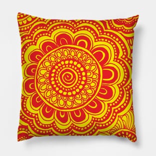 Marigold Anemone Flowers Pillow