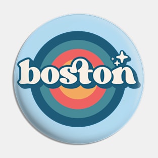 Vintage Boston Sunset Seal // Retro City Emblem for Boston, Mass Pin