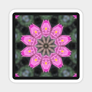 Zinnia Flower Kaleidoscope Pattern (Seamless) 6 Magnet