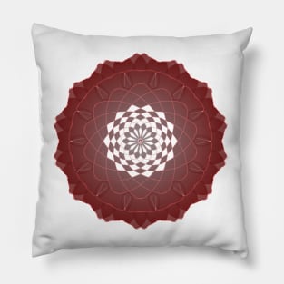 coral color  Mandala floral Intricate Patterns Symmetrical Design Pillow