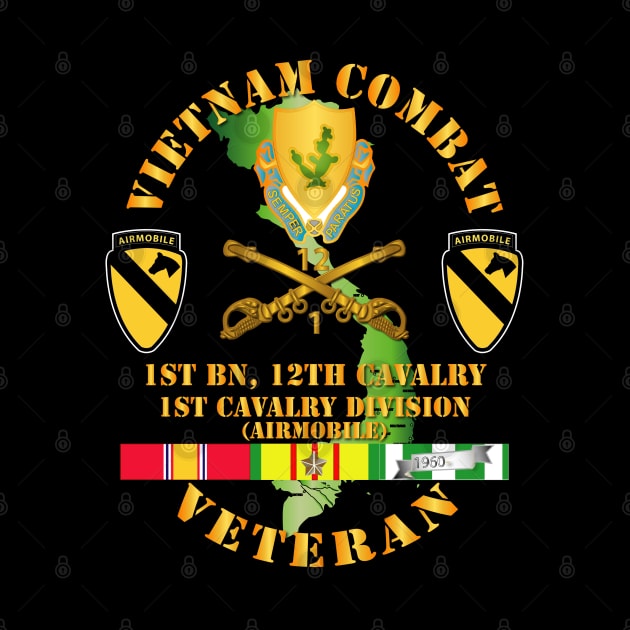 Vietnam Combat Cavalry Veteran w 1st Bn 12th Cav DUI - 1st Cav Div by twix123844