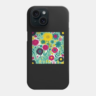 A Playful Bouquet of Vibrant Flowers Pattern Phone Case