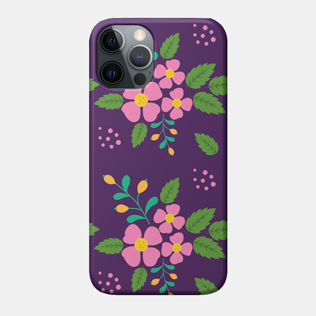 Beautiful Flower Pattern Artwork - Flower - Phone Case