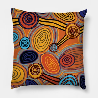 Aboriginal Art - Skipping Stones Repeat Pillow