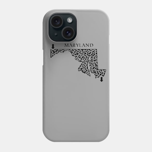 Maryland State Outline Maze & Labyrinth Phone Case by gorff