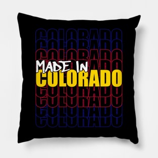 Made in Colorado Typography State Flag Pillow