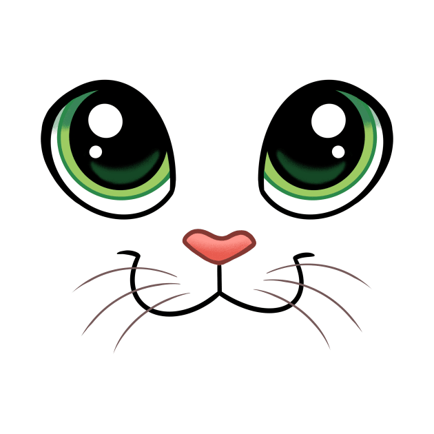 Happy Cat Face with Big Eyes - Closed Mouth by Cute Critters