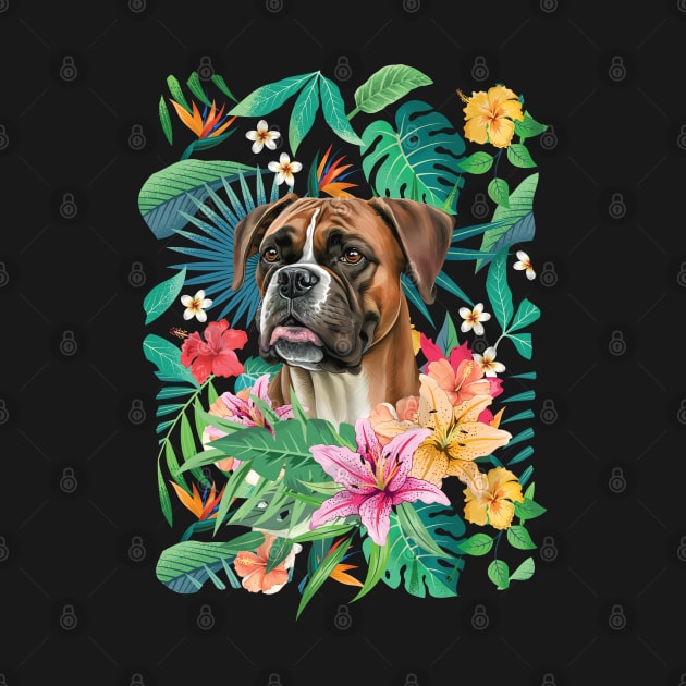 Tropical Red Fawn Boxer Dog 4 by LulululuPainting