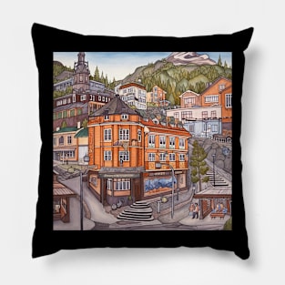 Härjedalen city drawing Pillow