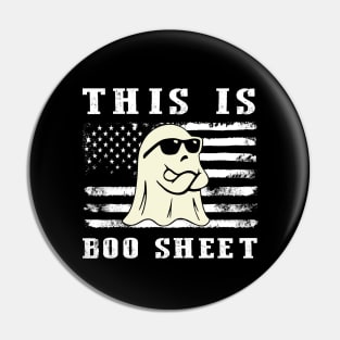 Distressed American Flag This Is Boo Sheet Ghost Pin