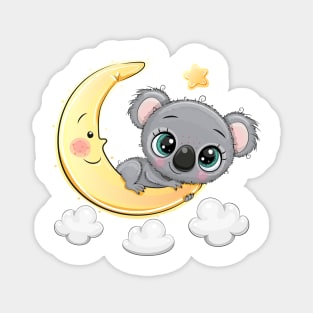 Cute Koala bear on the moon Magnet