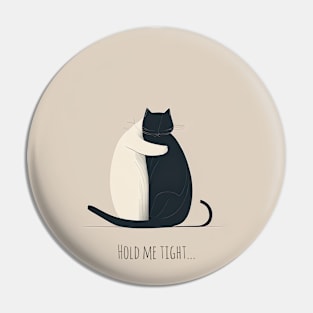 [AI Art] Hold me tight, Minimal Art Style - CAT EDITION Pin