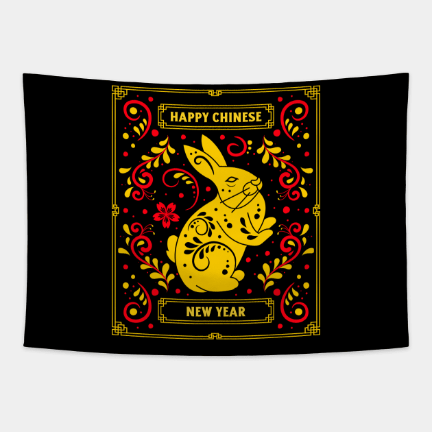 Good Luck Zodiac Happy Chinese New Year of the Rabbit 2023 Tapestry by star trek fanart and more