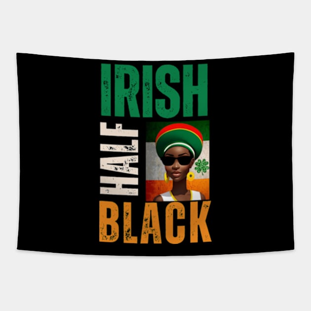 Half Irish Half Black St. Patricks Day Tapestry by Adam4you