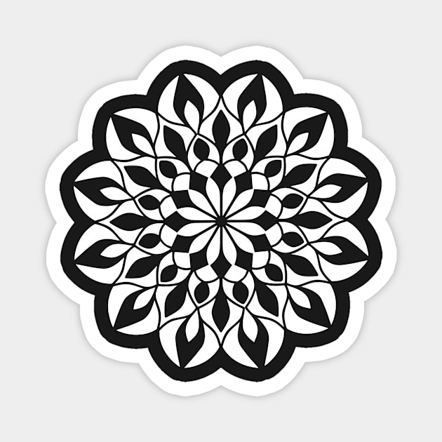 Decorative Mandala Flower White Mandala Magnet by Lemonflowerlove